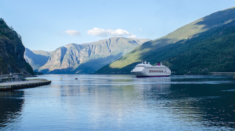 Ambassador Ambience anchored in Flam, Norway